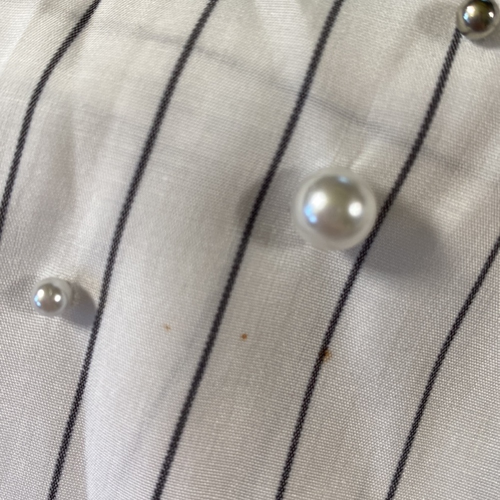 🍋[ Apt. 9 ] Pinstripe Embellished Blouse - Picture 11 of 11
